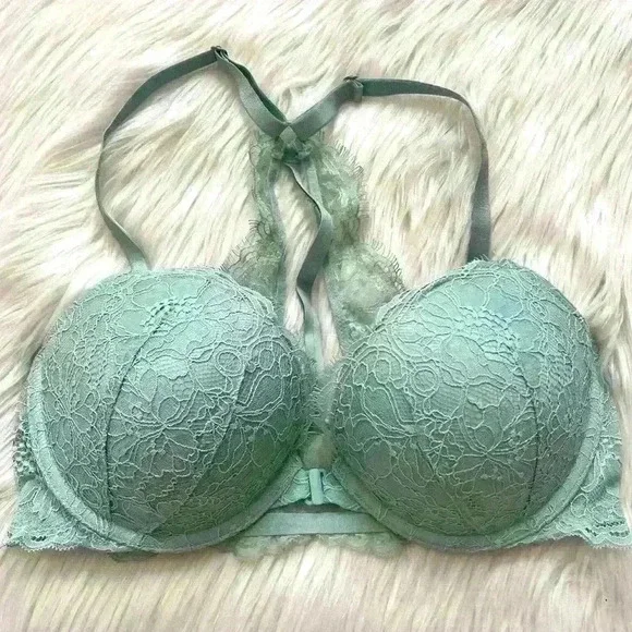 Victoria's Secret Very Sexy Racerback Push-Up Bra Rhinestone Bling 36C - Picture 1 of 5